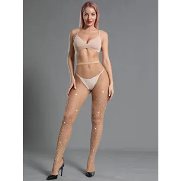 Sparkle Rhinestone Fishnets Tights for Parties and Costumes