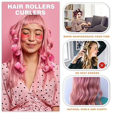 Self-Grip Heatless Hair Rollers Set for All Hair Types