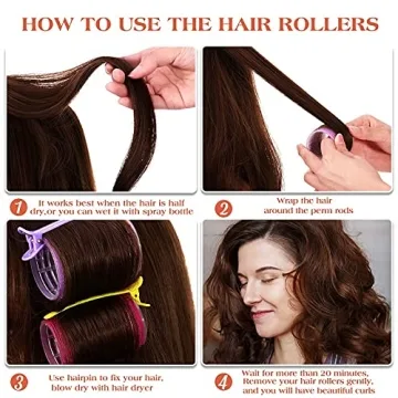 Self-Grip Heatless Hair Rollers Set for All Hair Types
