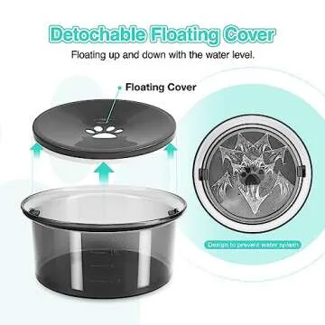 2L/70oz Dog Water Bowl No Spill Slow Water Feeder,Large Capacity Pet Water Dispenser,Pet Water Bowl for Vehicle/Outdoor/Indoor(Grey)