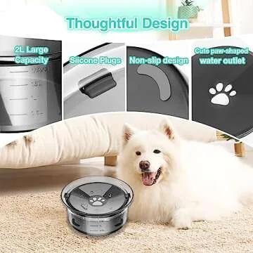 2L/70oz Dog Water Bowl No Spill Slow Water Feeder,Large Capacity Pet Water Dispenser,Pet Water Bowl for Vehicle/Outdoor/Indoor(Grey)