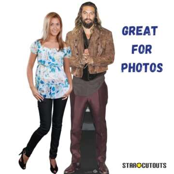STAR CUTOUTS Jason Momoa Lifesize Cardboard Cutout with Free Mini Table Top Cut Out