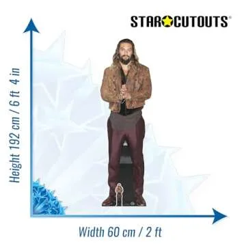 STAR CUTOUTS Jason Momoa Lifesize Cardboard Cutout with Free Mini Table Top Cut Out