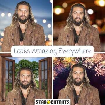 STAR CUTOUTS Jason Momoa Lifesize Cardboard Cutout with Free Mini Table Top Cut Out