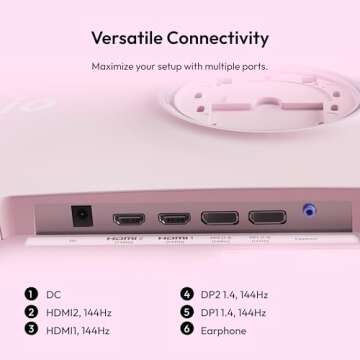 Pixio PX32U Wave Pink 32 inch 144Hz Refresh Rate 4K 3840x2160p Resolution Fast IPS Panel 1ms GTG Response Time 4K Gaming Monitor with Adaptive Sync