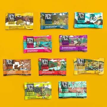 Picky Bars Real Food Energy Bars, Plant Based Protein, 10 Flavor Variety Pack, All-Natural, Gluten Free, Non-GMO, Non-Dairy, Smooth Caffeinator, Pack of 10