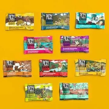 Picky Bars Real Food Energy Bars, Plant Based Protein, 10 Flavor Variety Pack, All-Natural, Gluten Free, Non-GMO, Non-Dairy, Smooth Caffeinator, Pack of 10