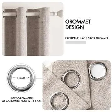 MIULEE Blackout Thermal Curtains with Linen Texture