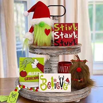 Adorable Christmas Decor Set with Gnomes and Beaded Garland