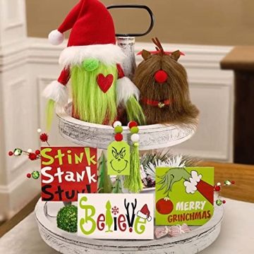 Adorable Christmas Decor Set with Gnomes and Beaded Garland