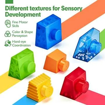 Toddler Montessori Toys for 1-Year-Old Boys Girls 6 Pcs Sensory Stacking Blocks Baby Toys for 12-18 Months Age 1-3-Year Old Educational Learning Toys for 1-Year-Old Building Toy Birthday Gift