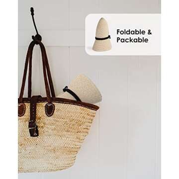 FURTALK Womens Wide Brim Sun Hat with Wind Lanyard UPF Summer Straw Sun Hats for Women