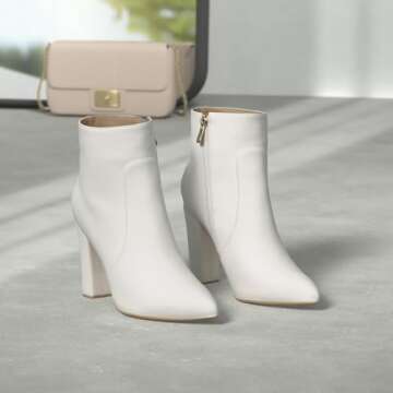 Stylish IDIFU Women's Pointed Toe Chunky Heel Booties