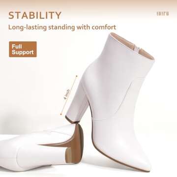 Stylish IDIFU Women's Pointed Toe Chunky Heel Booties