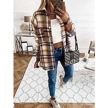 StunShow Women's Plaid Shirt Jacket for Versatile Style