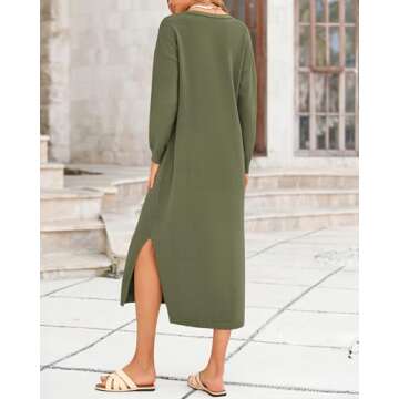 BTFBM Women Fall Sweater Dress Casual V Neck Long Sleeve Slit Knit Oversized Maternity Sweaters Maxi Dresses 2025 Winter
