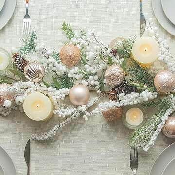 KI Store Rose Gold Christmas Balls 34pcs for Tree Decor