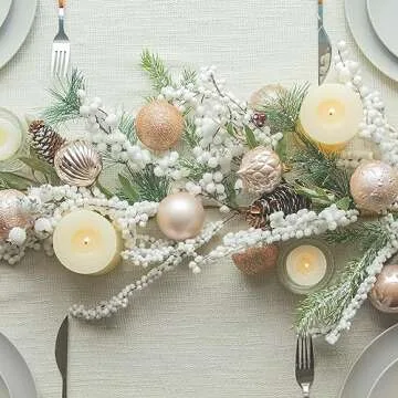 KI Store Rose Gold Christmas Balls 34pcs for Tree Decor