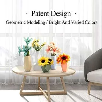Geometric Silicone Flower Vase Set for Children Flower Arrangement, Modern Decorative Flower Vase fo...