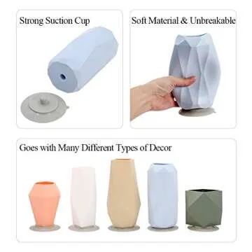 Geometric Silicone Flower Vase Set for Children Flower Arrangement, Modern Decorative Flower Vase for Home Decor, Living Room, Table, Office, Centerpieces, Perfect Little Vases Gifts, Set of 5