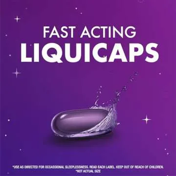ZzzQuil LiquiCap Sleep Aid, Diphenhydramine 25mg HCl, Sleep Aids for Adults, Nighttime Sleep Aid, 72 LiquiCaps