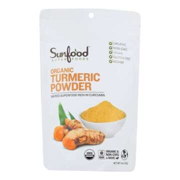 Sunfood Organic Turmeric Powder - Pure Curcumin Superfood