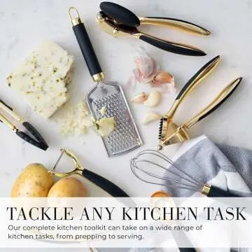 Luxe 8-Piece Black & Gold Kitchen Gadget Set