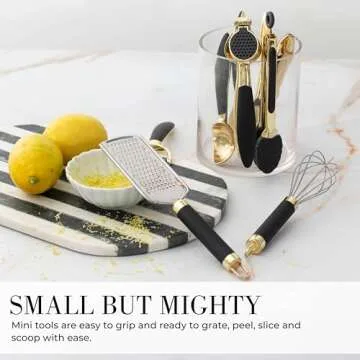 Luxe 8-Piece Black & Gold Kitchen Gadget Set