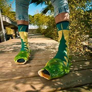 Coddies Fish Flip Flops | The Original Fish Slippers | Funny Gift, Unisex Sandals, Bass Slides, Pool, Beach & Shower Shoes | Men, Women & Kids (Green| 10-11.5 Men | EU 44-45)