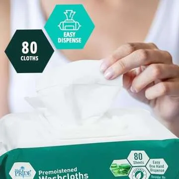 MED PRIDE Disposable Washcloths for Sensitive Skin - 80 Pack