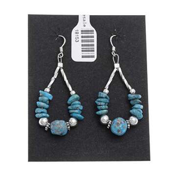 Authentic Navajo Dangle Earrings with Natural Turquoise