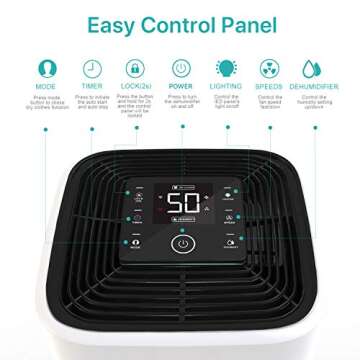 Kesnos 4500 Sq. Ft Dehumidifier for Home and Basements, with Drain Hose, Timer, Child Lock, Update Version