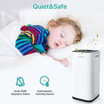 Kesnos 4500 Sq. Ft Dehumidifier for Home and Basements, with Drain Hose, Timer, Child Lock, Update Version