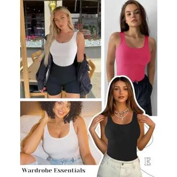 EUYZOU Women's Tummy Control Shapewear Tank Tops - Seamless Compression Top, 3-Pack (Black/White/Grey, Large)