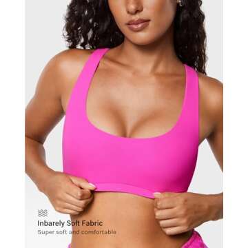 INLYRIC Women's Inbarely Soft Racerback Bralettes - 2 Ways to Wear Unlined Comfortable Smooth High N...