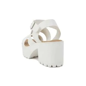 Soda ACCOUNT Stylish Open Toe Lug Sole Block Heel Sandals