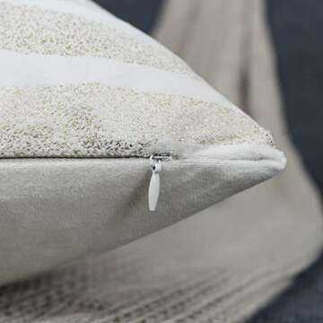 INSPI DECOR Cream White and Gold Pillow Covers Super Soft Velvet Tiger Pattern Throw Pillow Covers 18x18 Inch – Set of 2