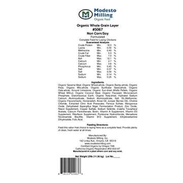 Modesto Milling Organic Layer Feed for Healthy Egg Production