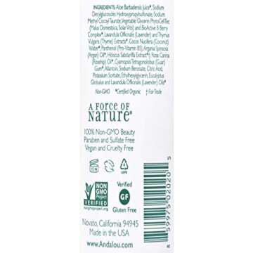 Andalou Naturals Lavender Thyme Shower Gel 8.5oz - Gentle & Refreshing