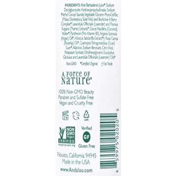 Andalou Naturals Lavender Thyme Shower Gel 8.5oz - Gentle & Refreshing