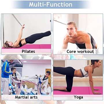 Gymnastics Mat for Kids Adults, Folding Extra Thick Tumbling Mats for Home Gym, 6’x2’ Anti-Tear ...