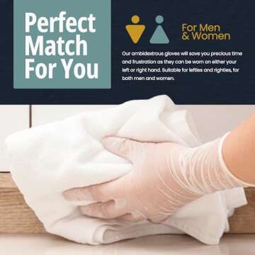 MED PRIDE Medical Vinyl Examination Gloves (Large, 100-Count) Latex & Rubber Free, Ultra-Strong, Clear Disposable Powder-Free Gloves for Healthcare & Food Handling Use