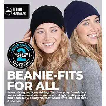 Tough Headwear Daily Knit Beanie - Beanies Hats for Men - Winter Hats for Men & Women - Warm Knitted...