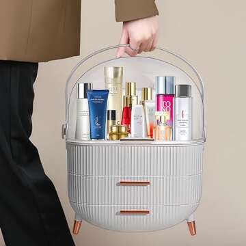MASSY Egg Shape Makeup Organizer for Elegant Storage