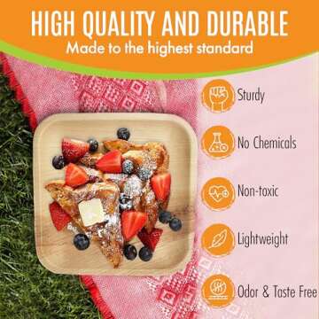 Raj Palm Leaf Plates 50-Pack Eco-Friendly Dinnerware