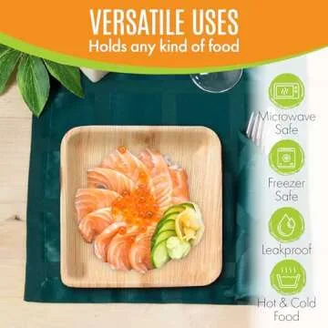 Raj Palm Leaf Plates 50-Pack Eco-Friendly Dinnerware