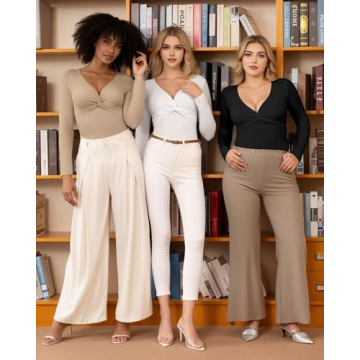 MANGOPOP Women’s Deep V Neck Twist Bodysuit