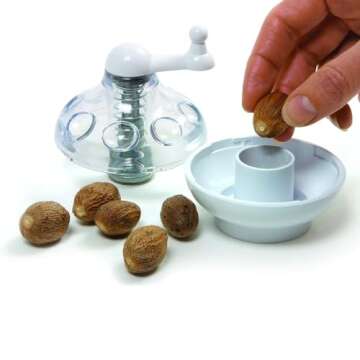 Norpro Nut and Hard Spice Grinder for Nutmeg Ginger Rock Salt and Peppercorn