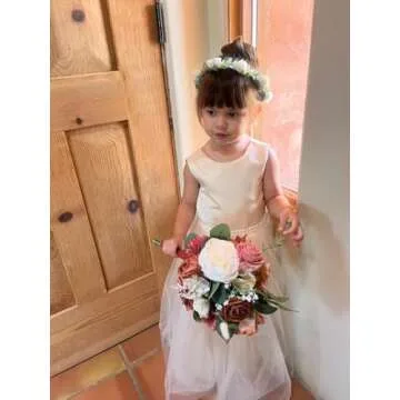 MCieloLuna Backless Bow-Knot Flower Girl Dresses for Wedding Birthday Party First Communion Dress Tulle Princess Pageant Ball Gowns Pink Size 8