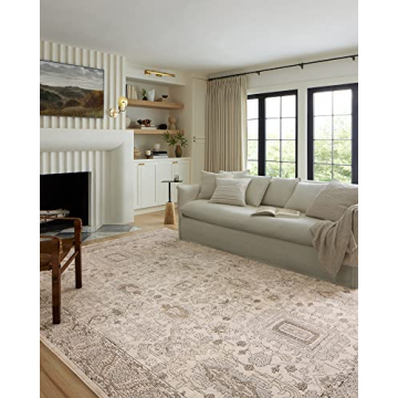 Loloi Teagan Ivory Sand Area Rug Soft Durable Stylish